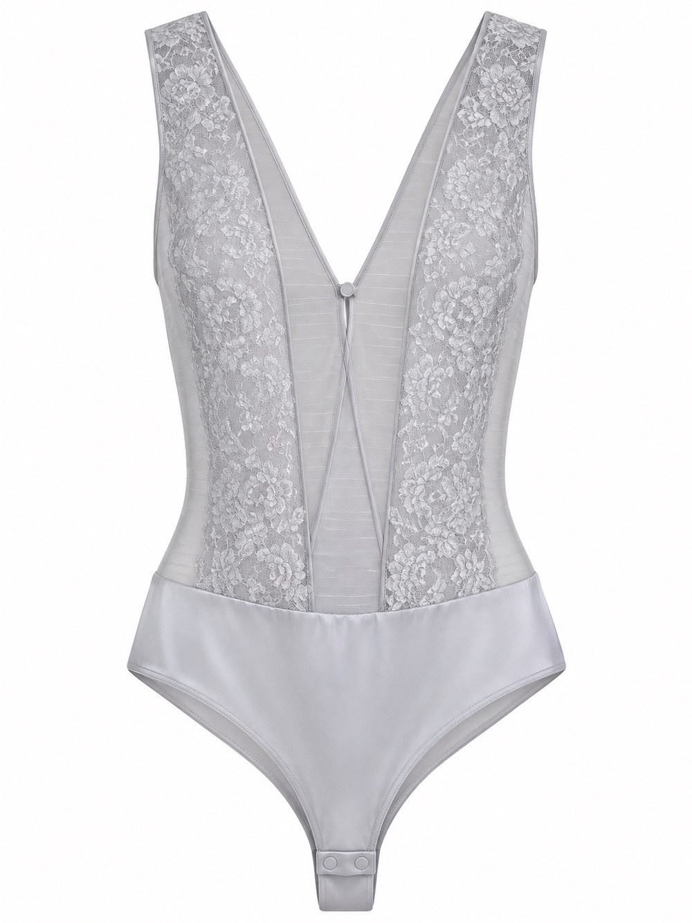 La Perla Light Grey Lace Bodysuit Sz. 1 (US XS)